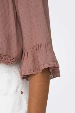 Only Camisas E Blusas-Blusa Manga 3/4 Gola Redonda