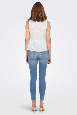 Only Camisas E Blusas-Blusa Sem Mangas Decote Em Bico