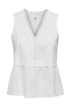 Only Camisas E Blusas-Blusa Sem Mangas Decote Em Bico