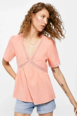 Springfield Camisas E Blusas-Blusa Volume Laco