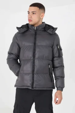 Brave Soul Blusao Acolchoado Com Capuz Cinza Sale