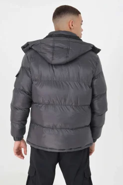 Brave Soul Blusao Acolchoado Com Capuz Cinza Sale