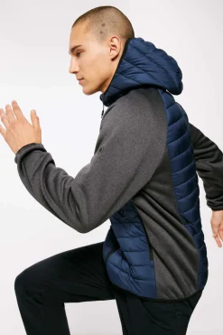 Springfield Blusao Acolchoado Combinado Capuz Azulado Sale