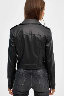 Inside Blusoes E Casacos-Blusao Biker Efeito Pele