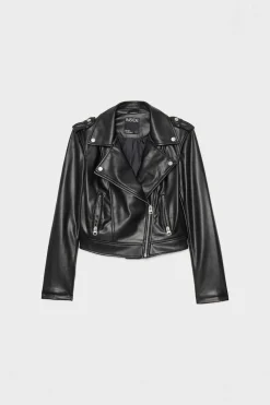 Inside Blusoes E Casacos-Blusao Biker Efeito Pele