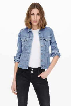 Only Blusoes E Casacos-Blusao De Ganga Bolsos