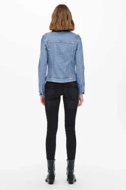 Only Blusoes E Casacos-Blusao De Ganga Bolsos