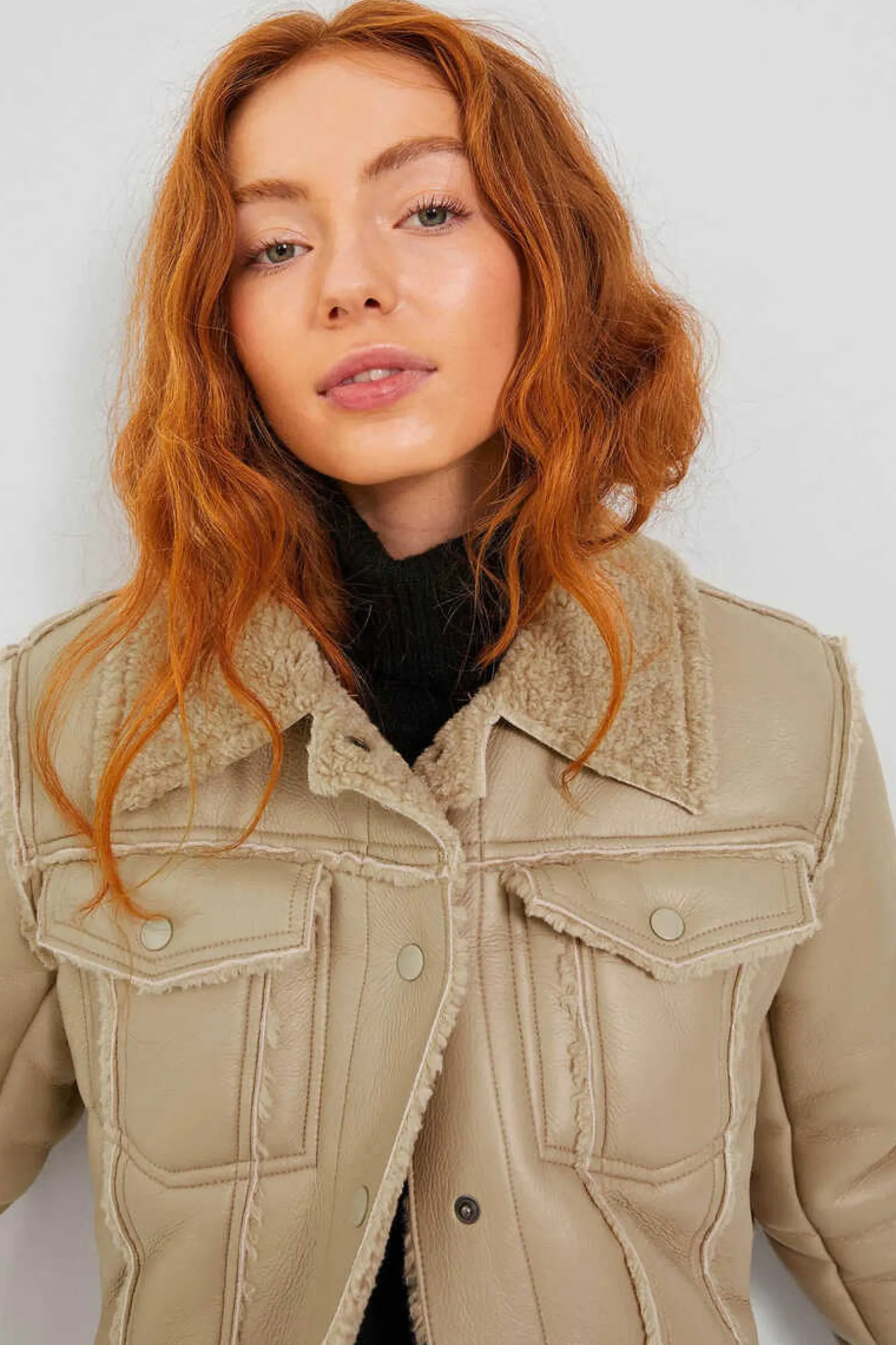 Jack & Jones Blusoes E Casacos-Blusao De Polipele Com Borrego