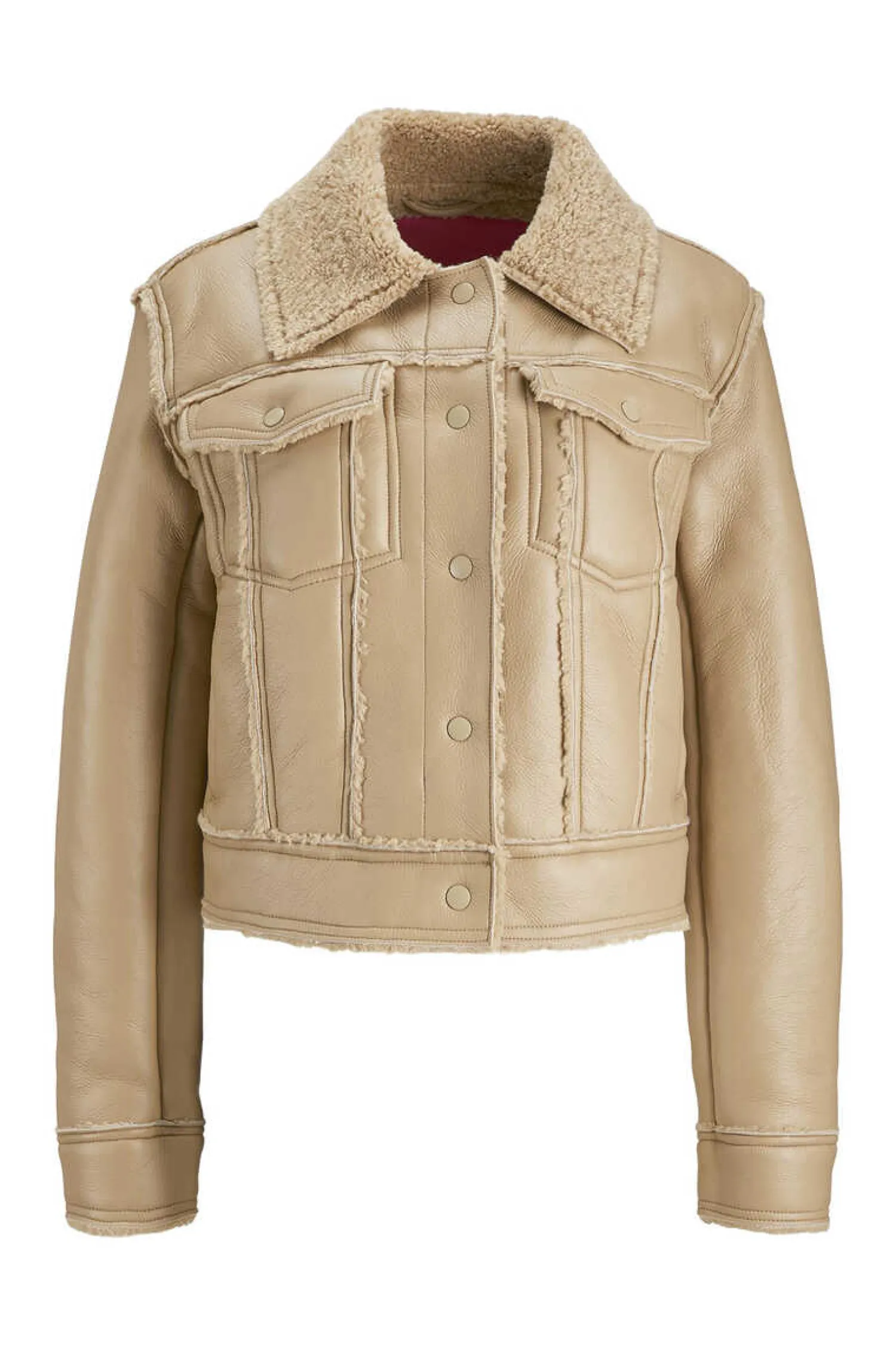 Jack & Jones Blusoes E Casacos-Blusao De Polipele Com Borrego