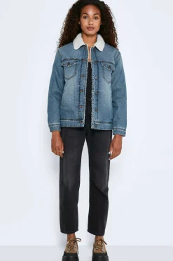 Noisy May Blusoes E Casacos-Blusao Denim Com La