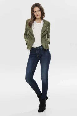 Only Blusoes E Casacos-Blusao Estilo Biker Com Fecho-Eclair