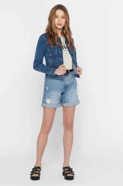 Only Blusoes E Casacos-Blusao Jeans Em Azul