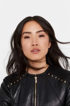 Cortefiel Blusoes E Casacos-Blusao Pele Combinado Malha