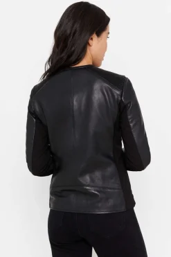 Cortefiel Blusoes E Casacos-Blusao Pele Combinado Malha