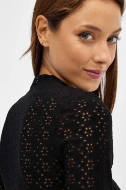 Inside Maio-Body Manga Comprida Tecido Rendilhado