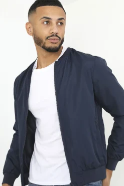 Brave Soul Bomber Com Fecho-Eclair Marinho Hot