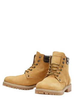 Jack & Jones Bota Montanhista De Nobuck Com Cordoes Banana Outlet