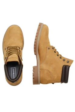Jack & Jones Bota Montanhista De Nobuck Com Cordoes Banana Outlet