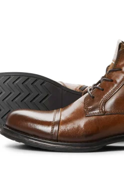 Jack & Jones Bota Pele Sola Track Castanho Hot