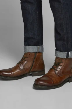 Jack & Jones Bota Pele Sola Track Castanho Hot