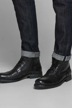 Jack & Jones Bota Pele Sola Track Preto New