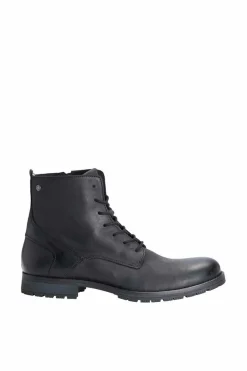 Jack & Jones Botas Motard De Pele De Vaca Preto New