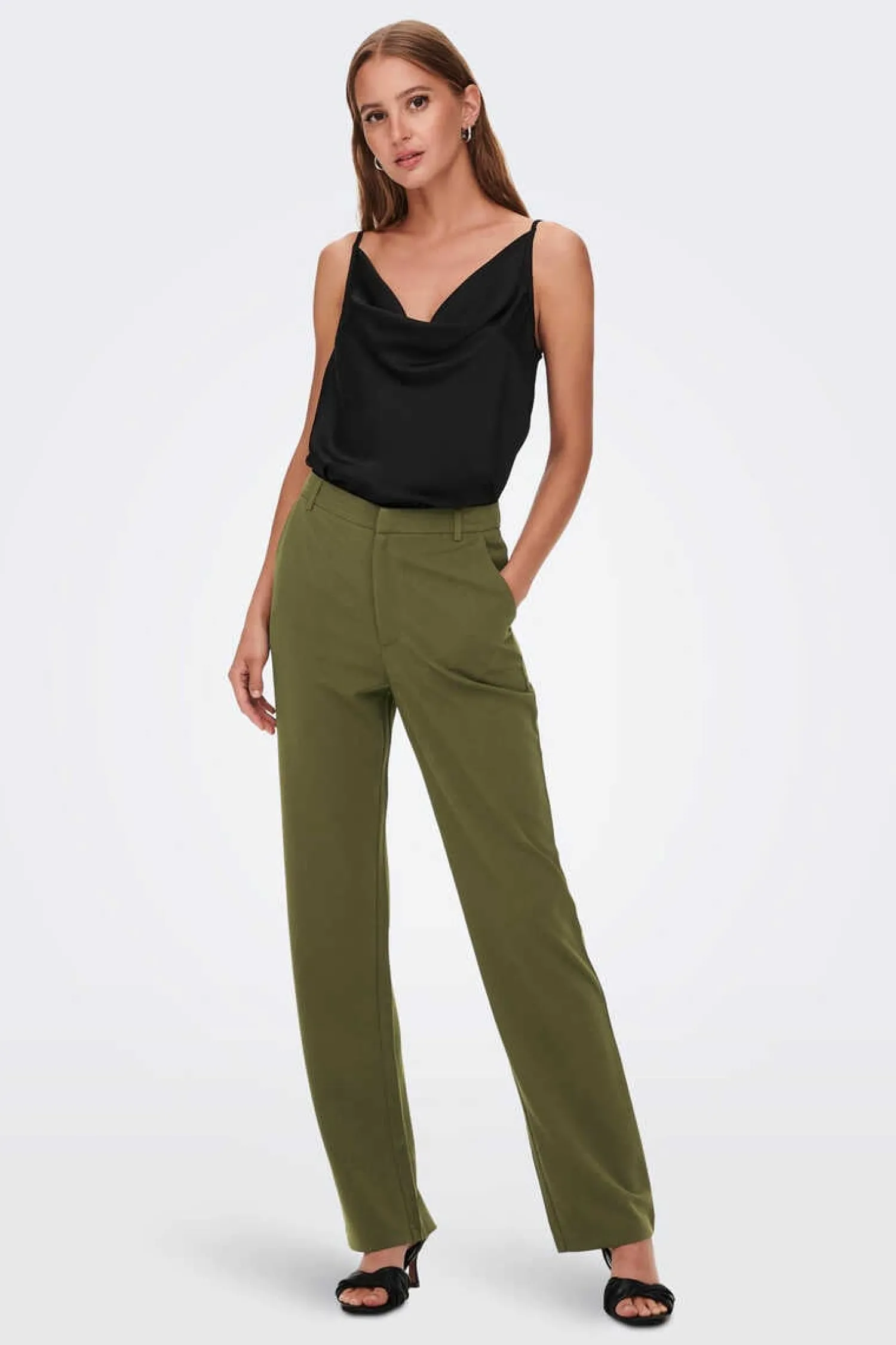 JDY Calcas-Calca Corte Reto De Cintura Media