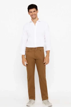 Cortefiel Calcas 5 Bolsos Corte Ajustado Castanho Hot