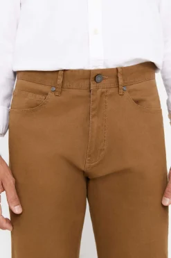 Cortefiel Calcas 5 Bolsos Corte Ajustado Castanho Hot