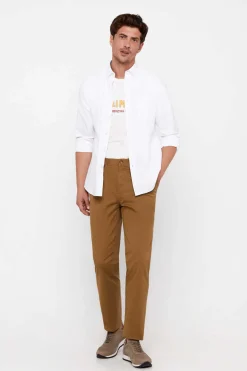 Cortefiel Calcas Chino Leves Classic Fit Castanho Best