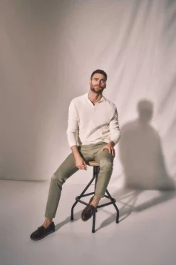 Ooto Calcas Chino Slim Cintura Elastica Verde Clearance