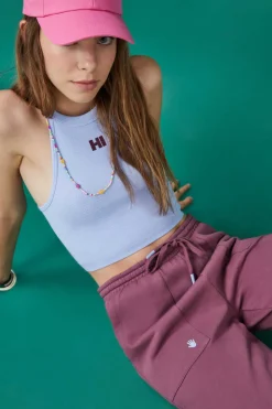 HI&BYE Calcas-Calcas Compridas Flare Felpa Bordeaux