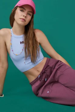 HI&BYE Calcas-Calcas Compridas Flare Felpa Bordeaux