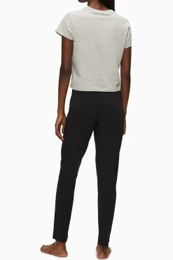 Calvin Klein Calcas De Algodao Com Cos Elastico Da Preto Clearance