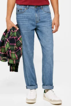 Springfield Calcas De Ganga Lavadas, Corte Regular Muito Leves Cor Media-Clara Azul Discount