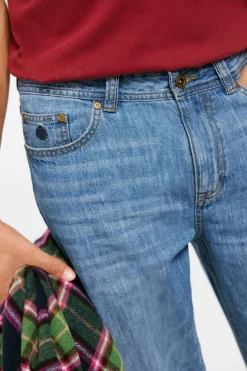 Springfield Calcas De Ganga Lavadas, Corte Regular Muito Leves Cor Media-Clara Azul Discount