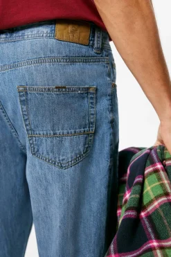 Springfield Calcas De Ganga Lavadas, Corte Regular Muito Leves Cor Media-Clara Azul Discount