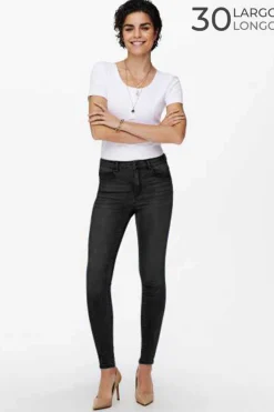 Only Calcas-Calcas De Ganga Skinny Azul Oscuro