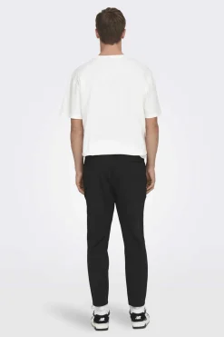 Only & Sons Calcas Fluidas Bainha Ajustada Preto Sale