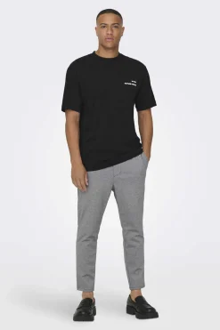 Only & Sons Calcas Fluidas Bainha Ajustada Cinza Hot