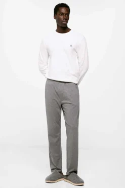 Springfield Calcas Pijama Compridas Malha Algodao Stretch Cinza Hot