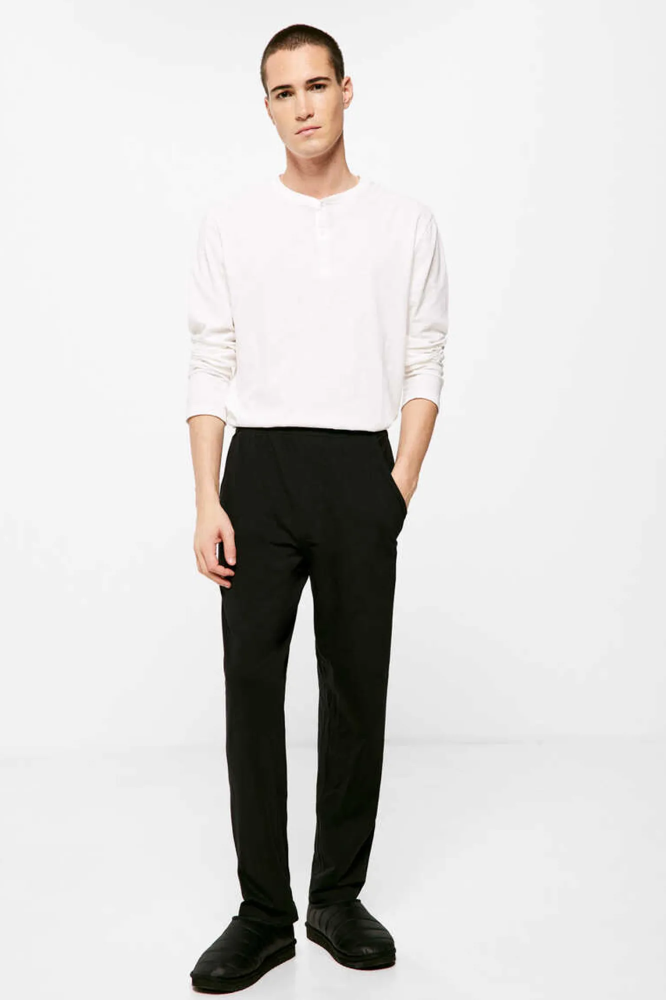 Springfield Calcas Pijama Compridas Malha Algodao Stretch Preto Discount