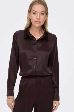 Only Camisas E Blusas-Camisa Acetinada Oversized