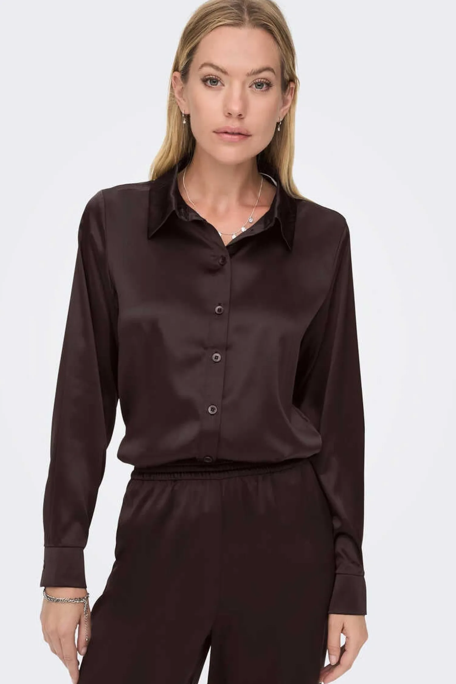 Only Camisas E Blusas-Camisa Acetinada Oversized