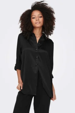 Only Camisas E Blusas-Camisa Acetinada Oversized