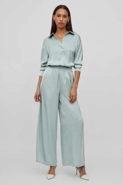 Vila Camisas E Blusas-Camisa Acetinada Total Look