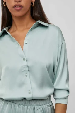 Vila Camisas E Blusas-Camisa Acetinada Total Look