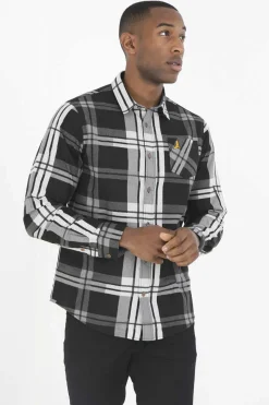 Brave Soul Camisa Aos Quadrados Com Bordado Natural Hot