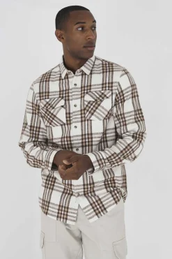 Brave Soul Camisa Aos Quadrados Com Dois Bolsos Cor New