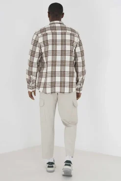 Brave Soul Camisa Aos Quadrados Com Dois Bolsos Cor New